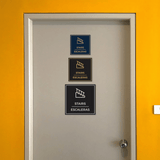 Signs ByLITA Square Stairs Wall or Door Sign | Spanish Bilingual Business and Office Signs