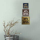 Signs ByLITA Square Motorcycle Repair and Bar Wall or Door Sign