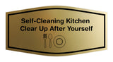 Signs ByLITA Fancy Self-Cleaning Kitchen Clear Up After Yourself Vector Sign - Kitchen Signs | Durable Material | Cleaning Reminder | Easy Installation Wall or Door Sign
