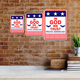 Portrait Round Plus In God We Trust Door or Wall Sign | Easy Installation | Patriotic Stars and Stripes USA Pride Sign