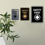 Signs ByLITA Portrait Round Safety First Wall or Door Sign