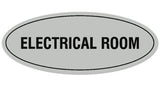 Signs ByLITA Oval Electrical Room Sign - Laser-Engraved Lettering | Durable ABS Plastic | Vibrant Colors | Powerful Foam Tape