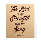 Designs ByLITA The Lord Is My Strength And My Song Exodus 15:2, Wall Print Art | Religious Home Decor (Unframed or Framed)