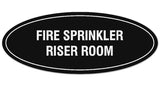 Signs ByLITA Oval FIRE SPRINKLER RISER ROOM Sign - Laser-Engraved Lettering | Durable ABS Plastic | Vibrant Colors | Powerful Foam Tape