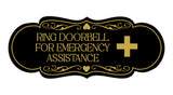 Signs ByLITA Designer Ring Doorbell for Emergency Assistance Wall or Door Sign