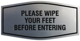 Signs ByLITA Fancy Please wipe your feet before entering Sign - Laser-Engraved Lettering | Durable ABS Plastic | Vibrant Colors | Powerful Foam Tape Wall or Door Sign