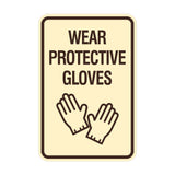 Signs ByLITA Portrait Round Wear Protective Gloves Wall or Door Sign