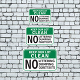 Classic Framed Plus Keep Our Lot Clean No Littering Dumping Cigarette Butts Door or Wall Sign | Health & Safety Signage