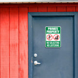 Portrait Round Plus Private Property No Soliciting No Loitering Door or Wall Sign | Safety Signage