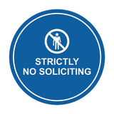 Circle Strictly No Soliciting Wall or Door Sign
