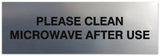 Signs ByLITA Basic Please clean microwave after use Sign - Laser-Engraved Lettering | Durable ABS Plastic | Vibrant Colors | Powerful Foam Tape