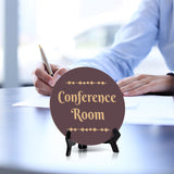 Conference Room Circle Table Sign with Acrylic Stand (5x5") | Office Décor