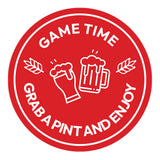 Signs ByLITA Circle Game Time: Grab a Pint and Enjoy ABS Plastic | Laser Engraved | Easy Installation | Elegant Design Wall or Door Sign