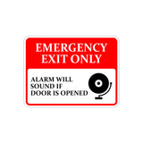 Classic Framed Plus Emergency Exit Only Alarm Will Sound If Doors Is Opened Door or Wall Sign | Safety Signage