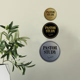 Signs ByLITA Circle Pastor Study Wall or Door Sign