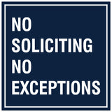 Signs ByLITA Square No Soliciting No Exceptions Sign - Easy Installation | Durable Material