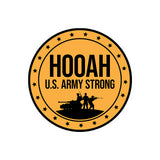 Circle Plus Hooah! U.S. Army Strong Door or Wall Sign Honor Veterans with Military Signs | US Pride | Veteran Gratitude and Discount Signs