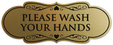 Signs ByLITA Designer Please Wash Your Hands Sign - Easy Installation | Durable Wall or Door Sign