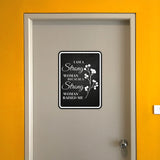 Portrait Round Plus I Am A Strong Woman Because A Strong Woman Raised Me Wall or Door Sign | Motivational Home Decor