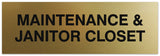 Signs ByLITA Basic Maintenance & Janitor Closet Sign - Easy Installation | Durable Material