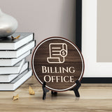 Billing Office Circle Table Sign with Acrylic Stand (5x5")