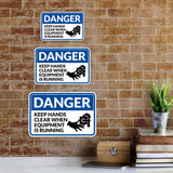 Classic Framed Plus Danger Keep Hands Clear When Equipment Is Running Wall or Door Sign | Workplace Safety Compliance Signs