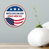 Circle Plus United States Military: Service Above Self Door or Wall Sign Honor Veterans with Military Signs | US Pride | Veteran Gratitude and Discount Signs