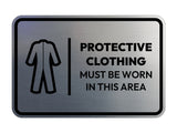 Signs ByLITA Classic Framed Protective Clothing Must Be Worn In This Area Door or Wall Sign Easy Installation | Health And Safety | Building And Hospitality Signs