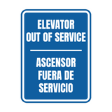 Signs ByLITA Portrait Round Elevator Out Of Service Door or Wall Sign | Spanish Bilingual Business Signs