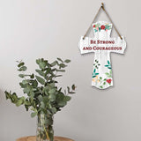 Be strong and courageous Cross Hanging Sign | Rustic Twine | Inspiring Religious Bible Decor