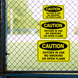 Classic Framed Plus Caution Oxygen In Use No Smoking Or Open Flame Door or Wall Sign | Warning Signage