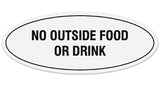 Signs ByLITA Oval No Outside Food or Drink Sign - Laser-Engraved Lettering | Durable ABS Plastic | Vibrant Colors | Powerful Foam Tape