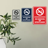 Signs ByLITA Portrait Round No Smoking Or Open Flames Door or Wall Sign Durable ABS Plastic | Laser Engraved | Easy Installation | Kitchen | Hygiene