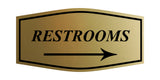 Fancy Restrooms Right Arrow Wall or Door Sign