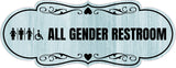Designer Plus All Gender Restroom Wall or Door Sign Easy Installation | Business & Public Bathroom Signs