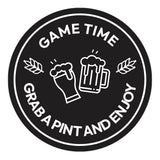 Signs ByLITA Circle Game Time: Grab a Pint and Enjoy ABS Plastic | Laser Engraved | Easy Installation | Elegant Design Wall or Door Sign