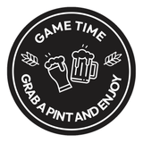 Signs ByLITA Circle Game Time: Grab a Pint and Enjoy ABS Plastic | Laser Engraved | Easy Installation | Elegant Design Wall or Door Sign
