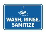 Signs ByLITA Classic Framed Wash, Rinse, Sanitize Wall or Door Sign
