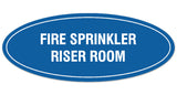 Signs ByLITA Oval FIRE SPRINKLER RISER ROOM Sign - Laser-Engraved Lettering | Durable ABS Plastic | Vibrant Colors | Powerful Foam Tape
