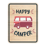 Portrait Round Plus Happy Camper Door or Wall Sign | Camping RV Decoration