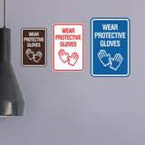 Signs ByLITA Portrait Round Wear Protective Gloves Wall or Door Sign