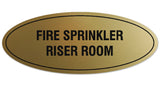 Signs ByLITA Oval FIRE SPRINKLER RISER ROOM Sign - Laser-Engraved Lettering | Durable ABS Plastic | Vibrant Colors | Powerful Foam Tape