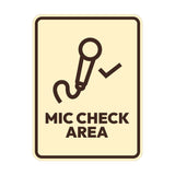 Signs ByLITA Portrait Round Mic Check Area Door or Wall Sign Easy Installation | Directing Artists & Co-Workers | Music | Concert | Festivals