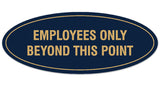 Signs ByLITA Oval Employees Only Beyond this Point Sign - Laser-Engraved Lettering | Durable ABS Plastic | Vibrant Colors | Powerful Foam Tape