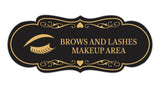 Signs ByLITA Designer Brows and Lashes Makeup Area Wall or Door Sign