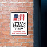 Portrait Round Plus Veteran Parking Only Thank You For Your Service Door or Wall Sign Honor Veterans with Military Signs | US Pride | Veteran Gratitude and Discount Signs