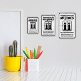 Portrait Round Plus Vestuario de mujeres No se permiten niños del sexo opuesto en el área de vestuario Wall or Door Sign | Spanish Dressing Room Retailer Signage