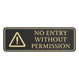 Standard Plus No Entry Without Permission Wall or Door Sign | Workplace Safety Signage