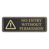Standard Plus No Entry Without Permission Wall or Door Sign | Workplace Safety Signage
