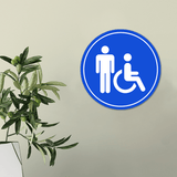 Circle Plus Male Restroom Wall or Door Sign | Easy Installation | Health & Safety Signage